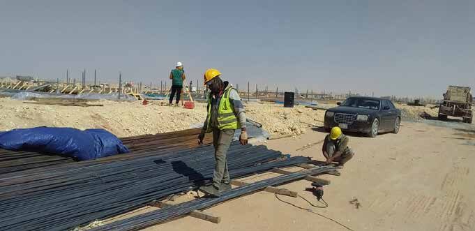 Rebar preparation on the Dhahyat Alfursan site